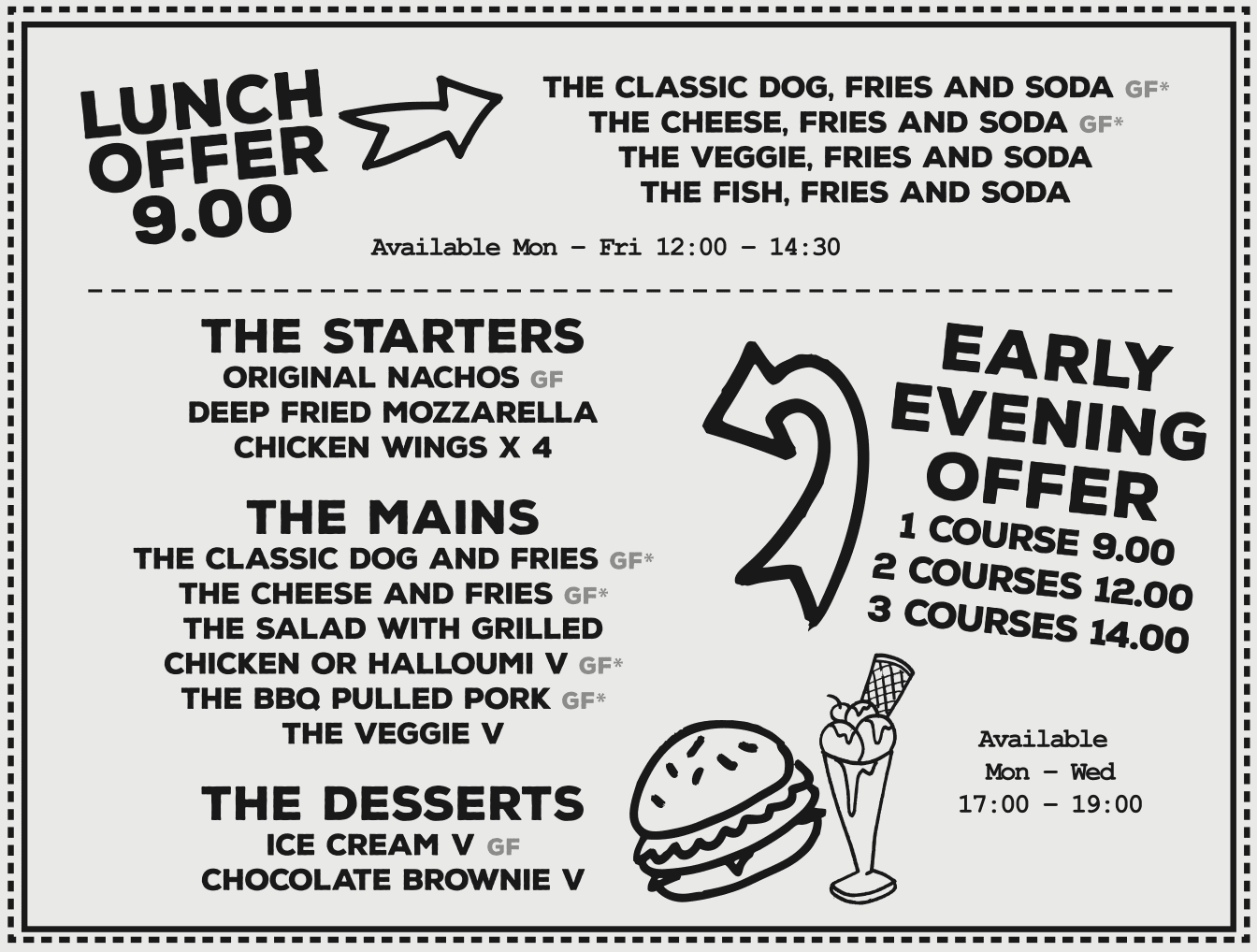 The Ridge Lunch and Early evening menu